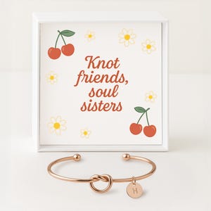 Friendship Bracelet, Dainty Bracelet Gift for Best Friend, Adjustable Bracelet with Initial Charm, Perfect for Friendship Day Soul Sisters