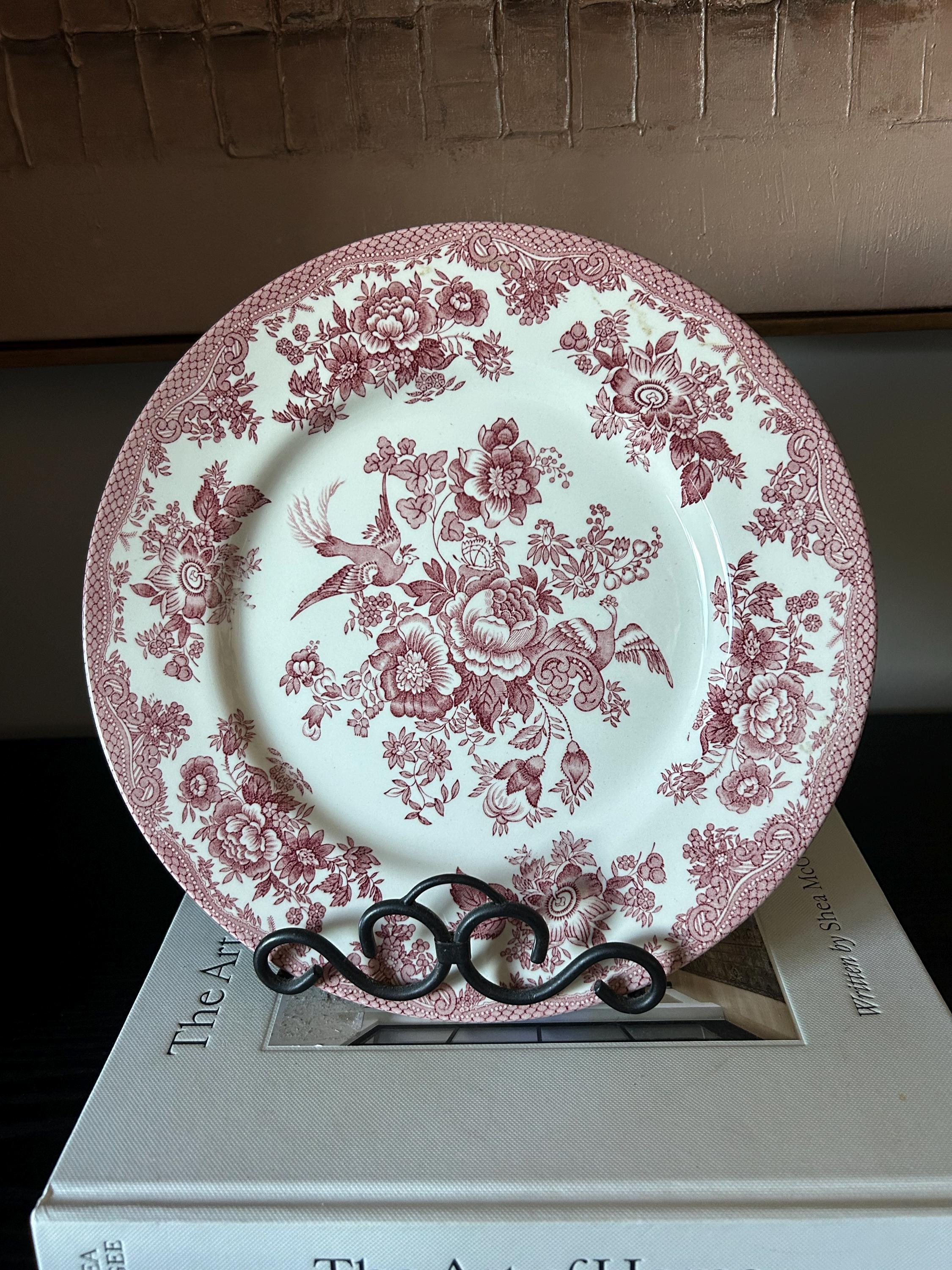 Pink Asiatic Pheasants Plate 約22.5センチ 4枚 Burleigh Pink Asiatic Pheasants Dinnerware – Hester & Cook