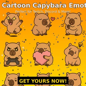 Expressive Capybara 25 Emote Mega Pack