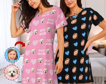Sleeping Gowns Women Animal Print Designer Pjs Short Dress