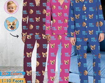 Custom Face Pajama Set – Personalized Photo Sleepwear, Unisex Gift