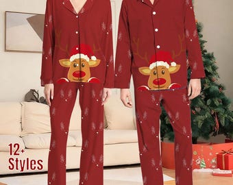 Christmas Pajamas Set for Family Men Women - Holiday Sleepwear - Matching Christmas PJs - Festive Loungewear Home Clothes - Gift for Couples