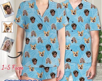 Pyjamaset met gepersonaliseerde gezichtsfoto - Grappig en persoonlijk nachtkledingcadeau