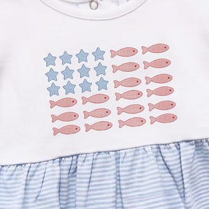 Fish American Flag Sketch Embroidery Design, Fish Sketch Embroidery, Star Fish Pattern, Minimal Line Embroidery, INSTANT DOWNLOAD