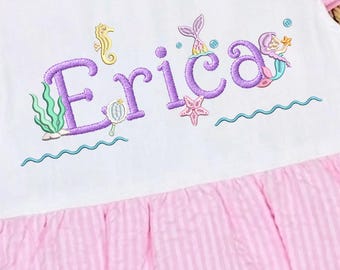 Build Your Own Mermaid Embroidery Design Bundle, Sea Mini Icon Machine Embroidery, Instant Download