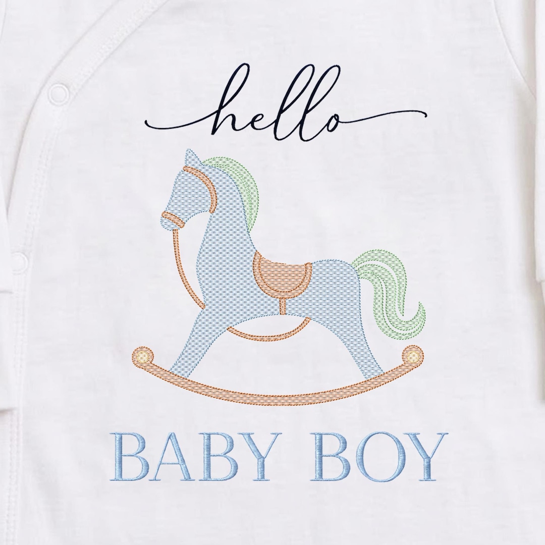 Rocking Horse Sketch Stitch Machine Embroidery Design – Delicate Hand ...