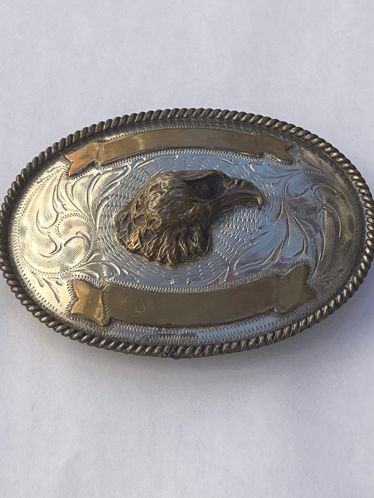 Mexico Vintage Silver Gold Buckle - Etsy