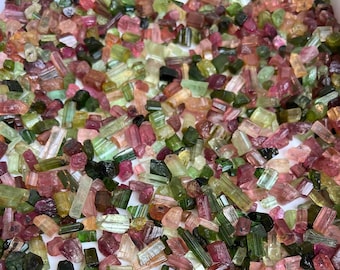 High Quality Mixed Tourmaline Gemstones, Pink and Green, Mozambique
