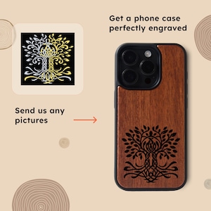 Personalized Wood Phone Case iPhone 15/16 Plus Pro Max - Ideal Gift For Her Him | Custom Photo Engraving  | Custom Phone Cases For Pictures
