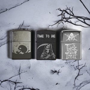Halloween Zippo Lighter Engraved | Personalized Zippo Lighter | Best Dad Gift | Halloween Death Custom | Engraved Custom Zippo
