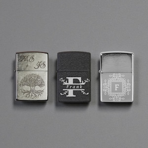 Zippo Lighter Custom Engraved | Personalized Zippo Lighter | Gift Idea | Initial Anniversary Gift | Engraved Custom Zippo