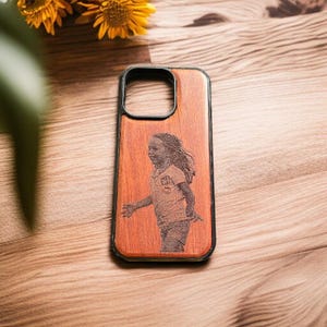 Personalized Wood Phone Case for iPhone 15/16 Plus Pro Max - Ideal Dad Gift | Custom Photo Engraving | Premium Wood Design | Photo Print
