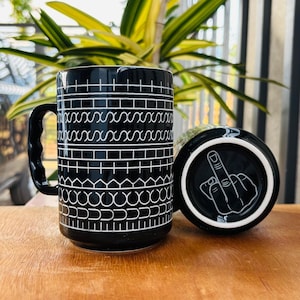 F*ck This Shit Hidden Message Mug, Middle Finger Surprise Coffee Cup, Funny Gag Gift for Coworker Boss Friend