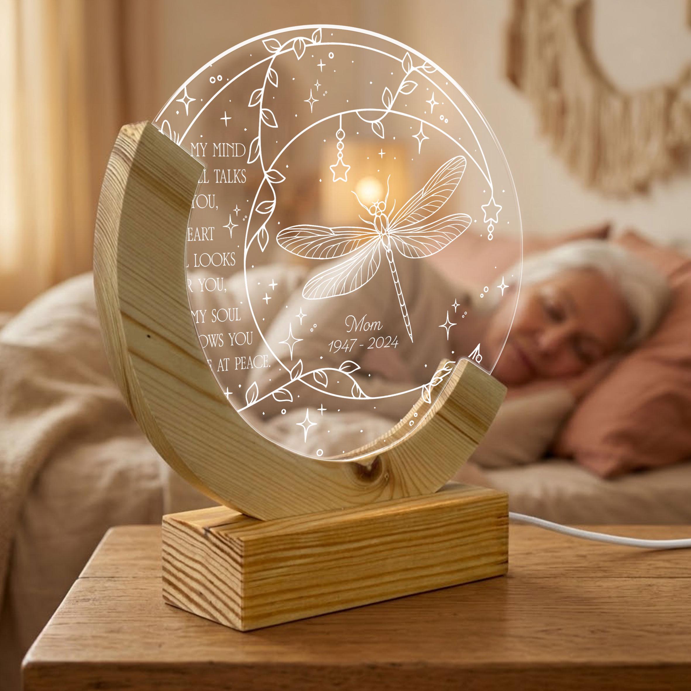 Personalized Memorial Dragonfly LED Night Light, Custom Name & Dates ...
