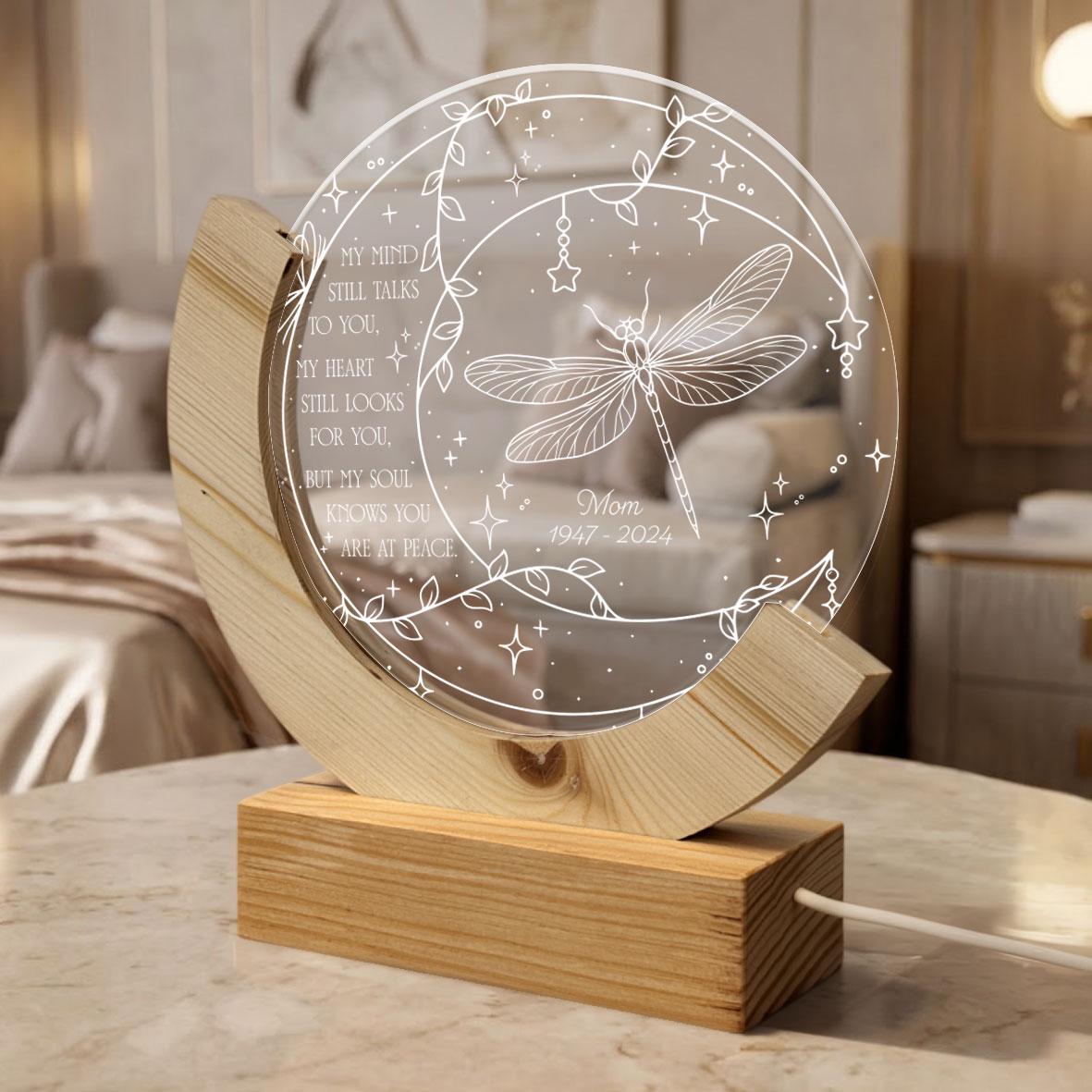 Personalized Memorial Dragonfly LED Night Light, Custom Name & Dates ...