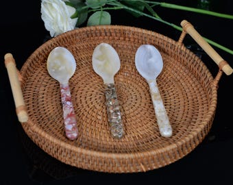 Handmade Shell Dessert Spoon: Beach Wedding Coffee Spoon