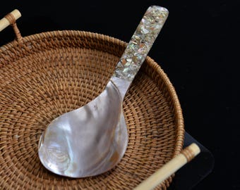 Cuchara grande para ensalada de concha: Utensilios de cocina únicos