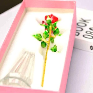 Handmade Glass Rose Gift | Eternal Flower in Gift Box | Romantic Glass Art Rose for Valentine’s Day, Anniversary, Birthday