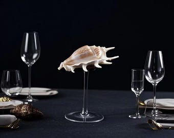 Handmade Seashell Champagne Glass, Beach Wedding Decor