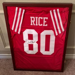 UV Protection Mahogany Jersey Frame Display Case: Sports Memorabilia Wall Decor