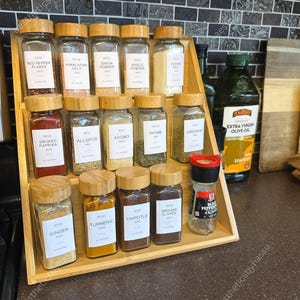 3-Tier wooden Spice Rack | Spice organizer | Kitchen Organizer | Modern Spice Rack | Spice Holder | Modern Spice Rack