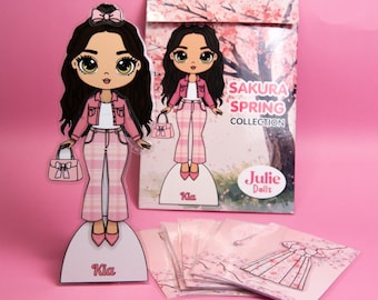 Cute Paper Doll Printable Template Set | Easy Kids Craft Activity for Girls 3-8 | Busy Book Pages | Screen-Free | Instant Download
