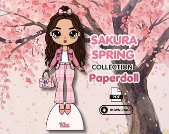 Cute Printable Paper Doll Template Set, DIY Dress Up Dolls, Kids Craft and Screen-free Activity, Busy Book Pages, Instant Download