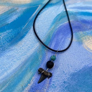 Shark tooth fossil necklace