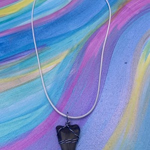 Wire Wrapped Shark Tooth Fossil Necklace - Coastal Jewelry