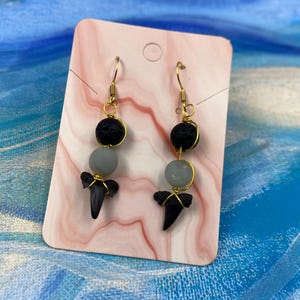 Mackerel Shark Teeth Earrings
