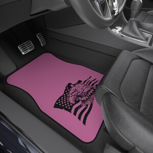 Patriotic Eagle Car Mats, Set of 4 Rubber Floor Mats, American Flag Design, Ideal for Gifts, Car Accessories, and Home Decor