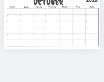 October Calendar Template