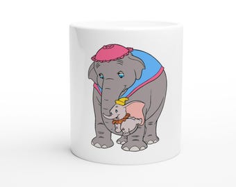 Taza de cerámica Disney Dumbo de 325 ml (11 oz) de color blanco.