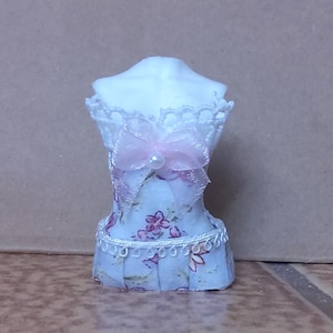 Miniature dollhouse dressed mannequin, boutique, dolls