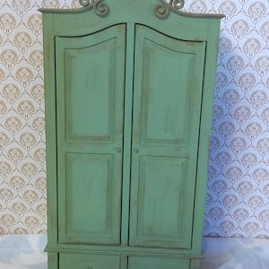 Miniature dollhouse armoire/wardrobe 1:12