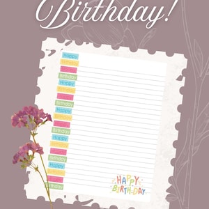 Plantilla de carta de feliz cumpleaños
