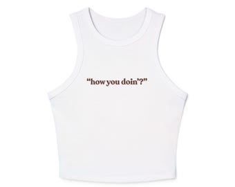 Tank Top, Freunde Themen Mode für Frauen, Racerback T-Shirt, Trendy Grafik Top, TV-Show Kleidung, ärmelloses Shirt