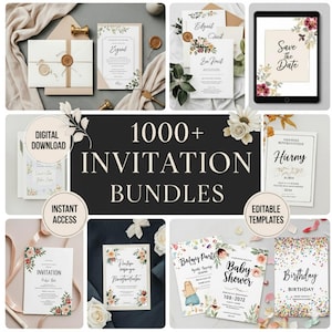 1000+ Digital Wedding Invitation Templates Bundle | Editable CorelDraw Printable Designs Wedding, Party & Event Invitations Instant Download