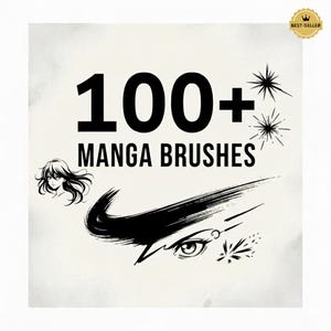 Más de 100 pinceles de manga para Procreate | Pinceles de entintado de cómics de anime para arte digital | Compatible con Photoshop y Clip Studio | Descarga instantánea