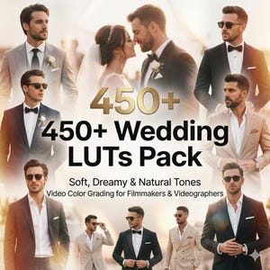 450+ Wedding LUTs Bundle – Cinematic Film LUTs for Video Color Grading | Soft, Dreamy  Natural Tones for Filmmakers & Videographers”