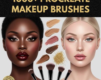 1000+ Procreate Face & Makeup Brushes | Portrait Stamps, Eye, Lip, Nose, Hair Texture Brushes | Procreate Face Stamp Kit