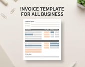Editable Invoice Template for Every Business | Excel Invoice Sheet | Printable Professional Billing Template | Instant Download