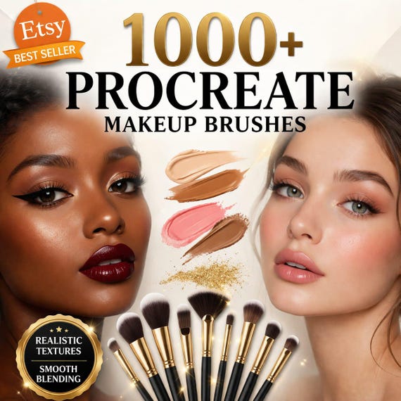 1000+ Procreate Face & Makeup Brushes | Portrait Stamps, Eye, Lip, Nose, Hair  Texture Brushes | Procreate Face Stamp Kit