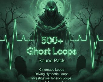 Paquete de efectos de sonido de más de 500 bucles de fantasmas | Efectos de sonido de terror embrujado | Bucles ambientales oscuros cinematográficos | Ambiente espeluznante de Halloween | Paquete de audio de efectos de miedo