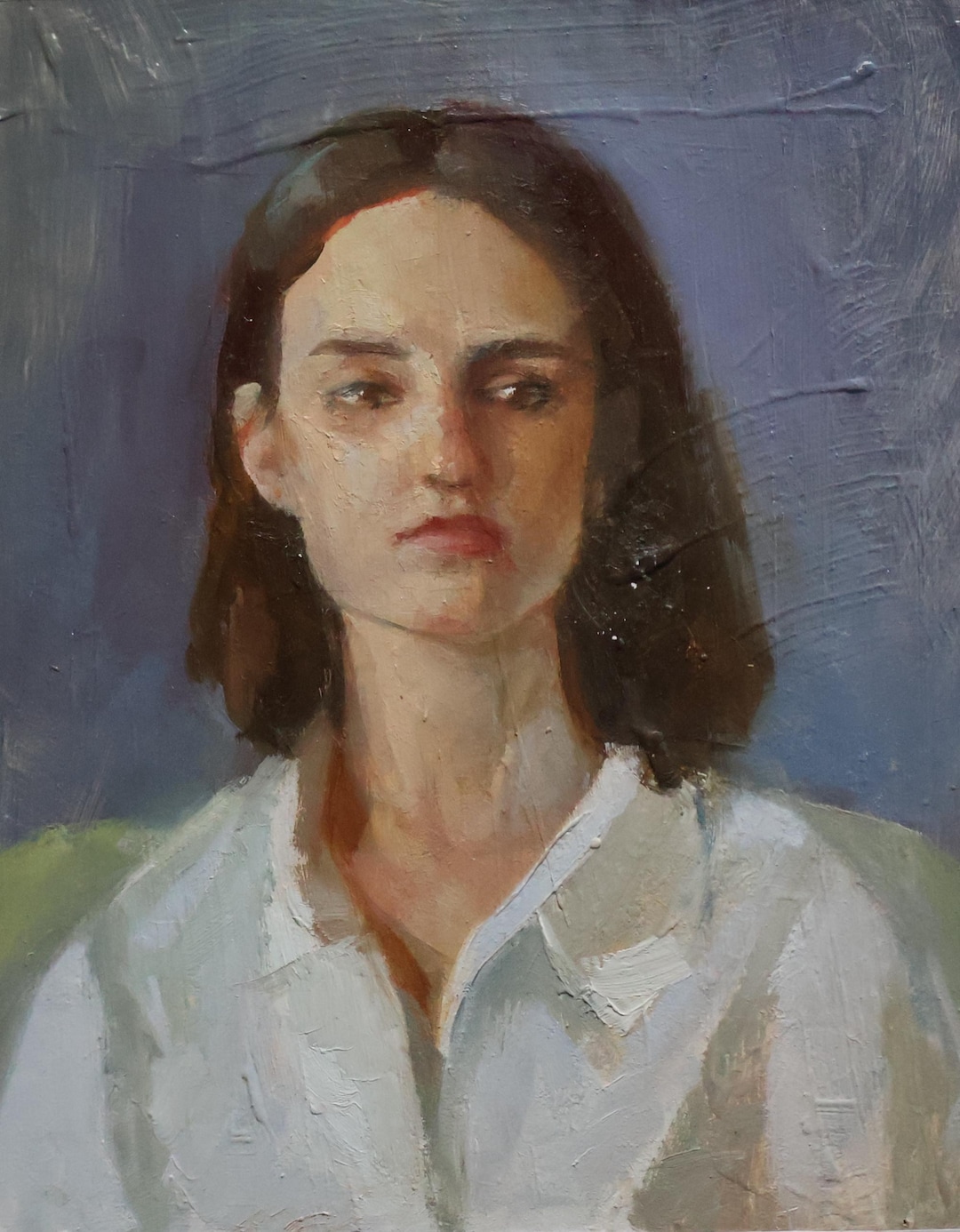 Antique Oil Painting: Original Portrait of a Girl, Signed Art - Etsy