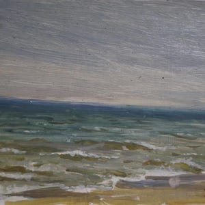 Pintura a óleo antiga, paisagem marinha original, pintura a óleo vintage, artista ucraniano soviético V. A. Zhegur, obra de arte assinada dos anos 70