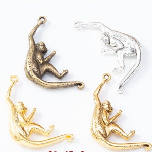 Bulk Sale--20pcs 46x31mm antiqued bronze/antiqued silver/Bright gold/Antiqued gold Monkey charms findings