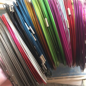 MAGNET clasps10pcs 7-18 inch for your choose 21 colors for your choose 1mm thickness stainless steel round choker necklace wires image 2