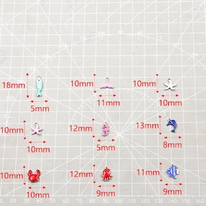 Bulk sale 20pcs mixed colors stainless steel silver starfish/fish/crab/dolphin/octopus/mermaid taile/Seahorse charms findings