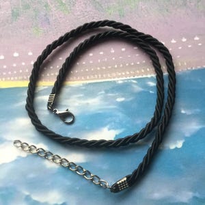 20pcs 7-27 inch adjustable 3mm satin twist choker necklace cords with gunmetal lobster clasps and 2 inch extender--more than 25 colors